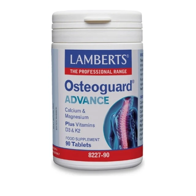 Lamberts Osteoguard Advance с калций, магнезий, витамини D3 и K2 90 таблетки - Пълна формула за здрави кости