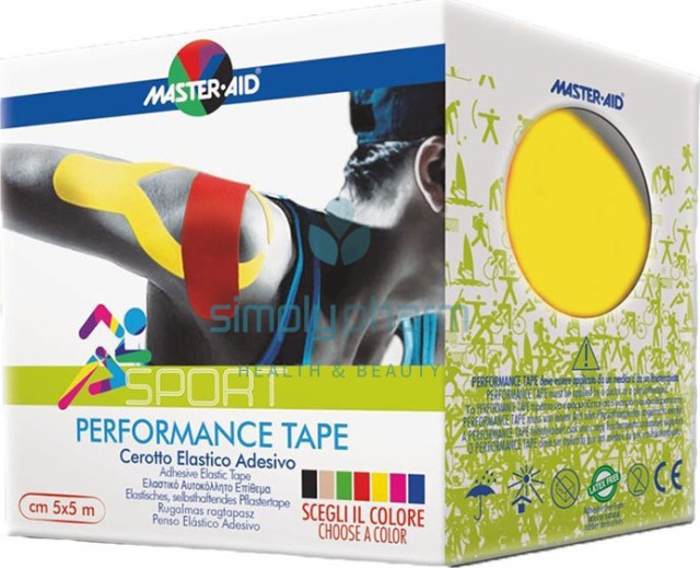 Master Aid Kinesio Tape – Αυτοκόλλητη Ελαστική Ταινία Κινησιοθεραπείας 5m x 5cm 1τμχ. ΚΙΤΡΙΝΟ