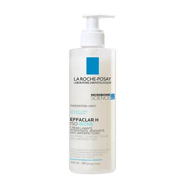 La Roche Posay Effaclar H Iso Biome Cleansing Cream 390ml - Καταπραϋντική Ενυδατική Κρέμα Καθαρισμού για το Ευαισθητοποιημένο Δέρμα υπο Φαρμακευτική Αγωγή