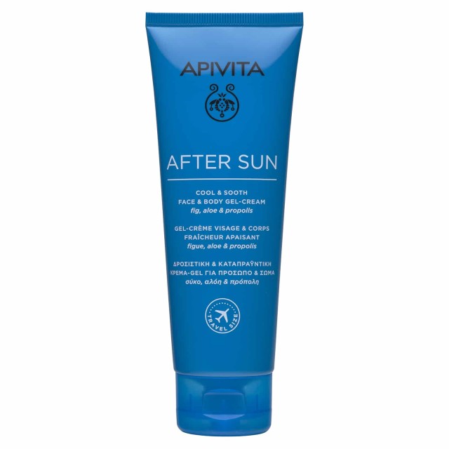 Apivita Travel Size After Sun Cool &Sooth Face & Body Gel-Cream 100ml - Ενυδατικό after sun με υφή κρέμα-gel