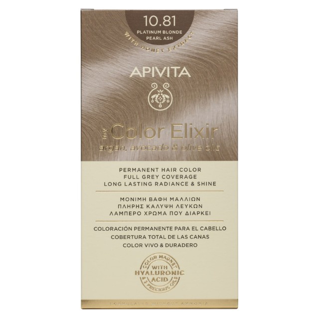 Apivita My Color Elixir – Βαφή μαλλιών χωρίς αμμωνία - 10.81 (Κατάξανθο σαντρέ περλέ)