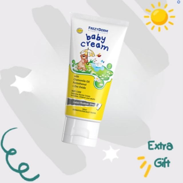 Με αγορά 4 τουλάχιστον προϊόντων Frezyderm από τις σειρές Crilen, Babyline και Baby Sun Δώρο μία Frezyderm Baby Cream 50ml